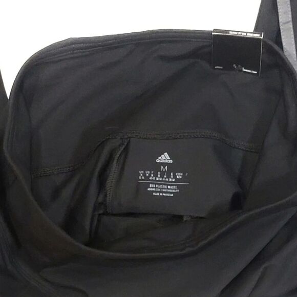 ADIDAS Women's High Rise 3-stripe 7/8 Cotton Tights HM2603 Black Leggings Size S - Picture 8 of 10